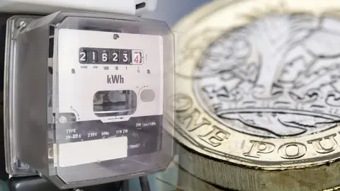 Getty Images Electric meter with pound coin