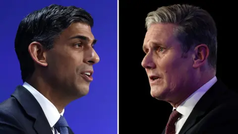 Undated file photos of Prime Minister Rishi Sunak (left) and Labour leader SIr Keir Starmer