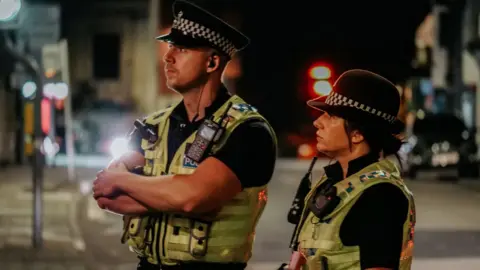 Wiltshire Police Officers on patrol in Swindon in September