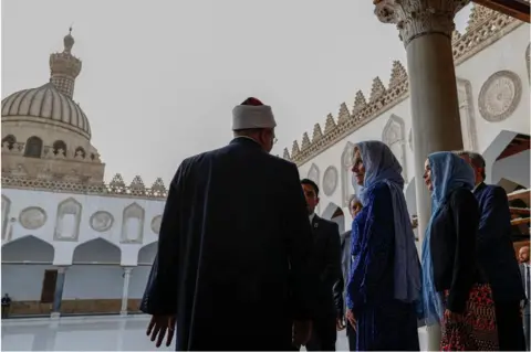 Khaled Desouki/AFP Jill Biden at the Al-Azhar Grand Mosque - 2 June.