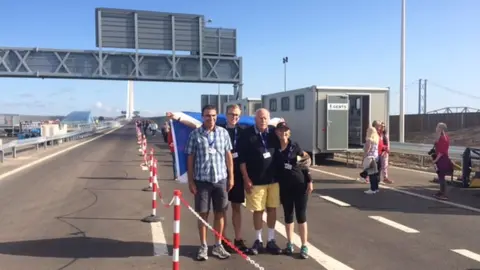 BBC Three generations of Wilson family on bridge