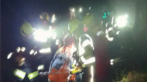 Dartmoor Search and Rescue Team Emergency services with a stretcher
