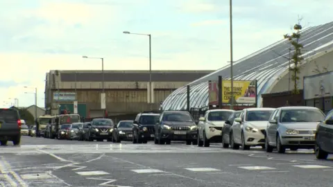 Drivers on the Queen's Road and Sydenham Roads have experienced long delays