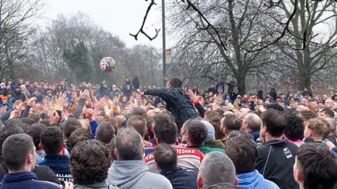 Jolyon Wright Day two of Shrovetide Football 2022