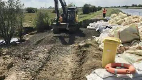 Environment Agency Work on the River Steeping bank