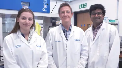 Swansea University Left to right: Dr Catherine Suenne de Castro, Dr Matthew Lloyd Davies and Dr Sudhagar Pitchaimuthu