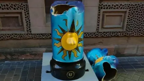 Lincolnshire Police Damaged art trail exhibit