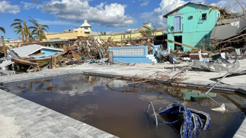 A wrecked swimming pool in Florida