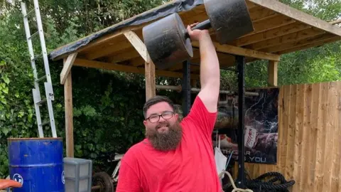 Dave Walsh training at his home in Chippenham