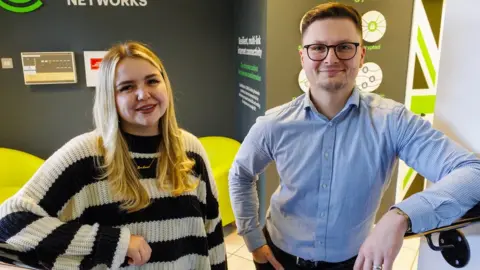 Evolving Networks Two workers in front of a display scheme