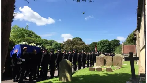 BBC Funeral procession at St Mary's Church in Chieveley
