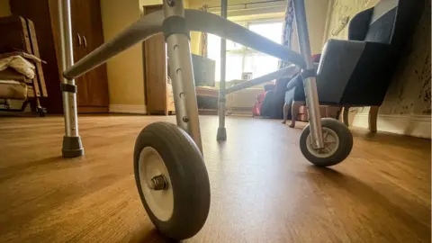 Getty Images A walking frame in a care home