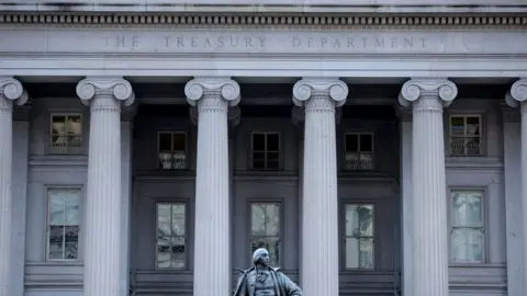 AFP Photo of the US Treasury building