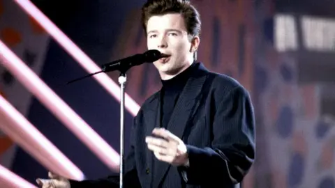 Getty Images Rick Astley in the 1980s