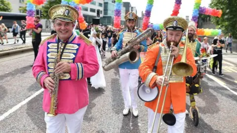 Matthew Horwood The parade went through the city centre streets