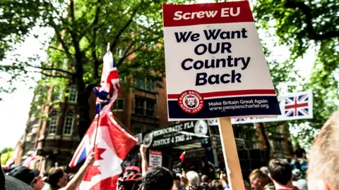 Getty Images A march for supporters of Brexit