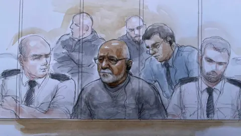 PA Media A court sketch of Piran Ditta Khan