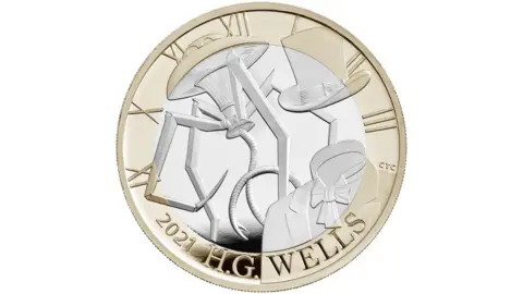 The Royal Mint/PA Media A new £2 coin commemorating the life and work of H G Wells