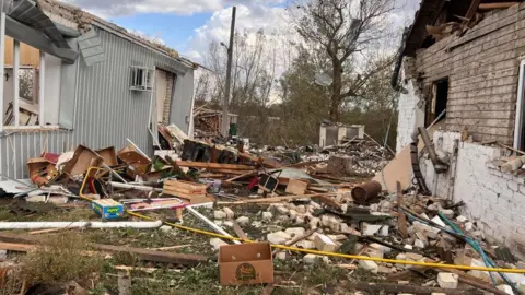 Scarlett Barter/BBC view of damage