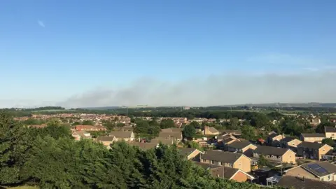 Trowbridge Fire Station The smoke plume seen from Trowbridge