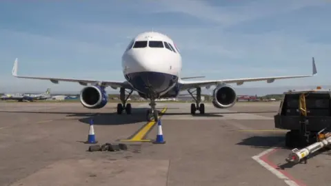 plane on runway