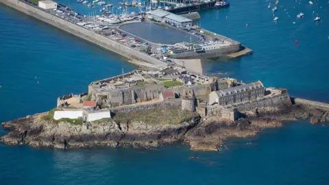 Jonathan Le Ray Castle Cornet in Guernsey from above