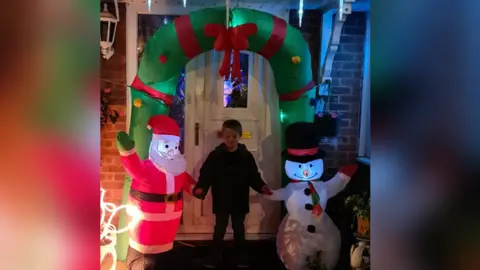 Claire Marsh Dexter after turning on Christmas lights at Corby house