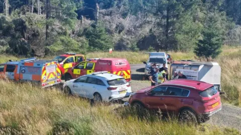 Northumberland National Park Mountain Rescue Team Scene of fire