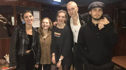 Getty Images Wolf Alice, Freya and her friend Heather.