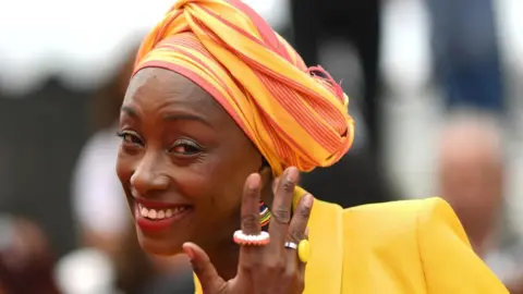 MOD Burkinabe director and member of the jury of the Cannes Film Festival Maimouna N'Diaye smiles as she arrives for the screening of the film "Matthias and Maxime" at the 72nd edition of the Cannes Film Festival in Cannes, southern France, on May 22, 2019.