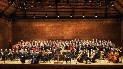 Peter Smith Ipswich Choral Society and Halifax Choral Society singing at Snape Maltings Concert Hall in 2017