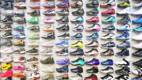 Getty Images Sneakers on display at Stadium Goods specialist store in New York.