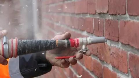 Drilling for wall insulation