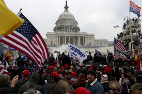 Getty Images Protesters outside the Capitol