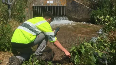 Environment Agency Testing the water temperature