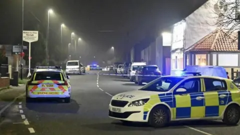 The Royal Oak Police outside the Royal Oak pub