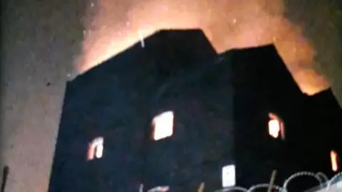 West Midlands Fire Service Fire at the industrial unit in Cradley Heath