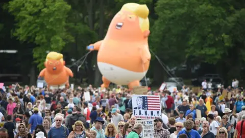 Getty Images Trump baby blimps in Edinburgh