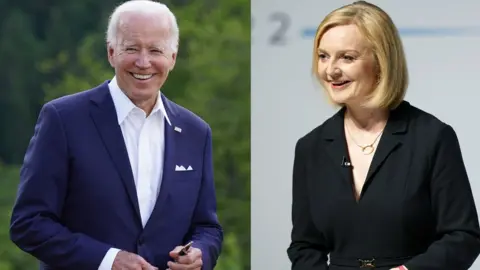 PA Media Composite of Joe Biden and Liz Truss