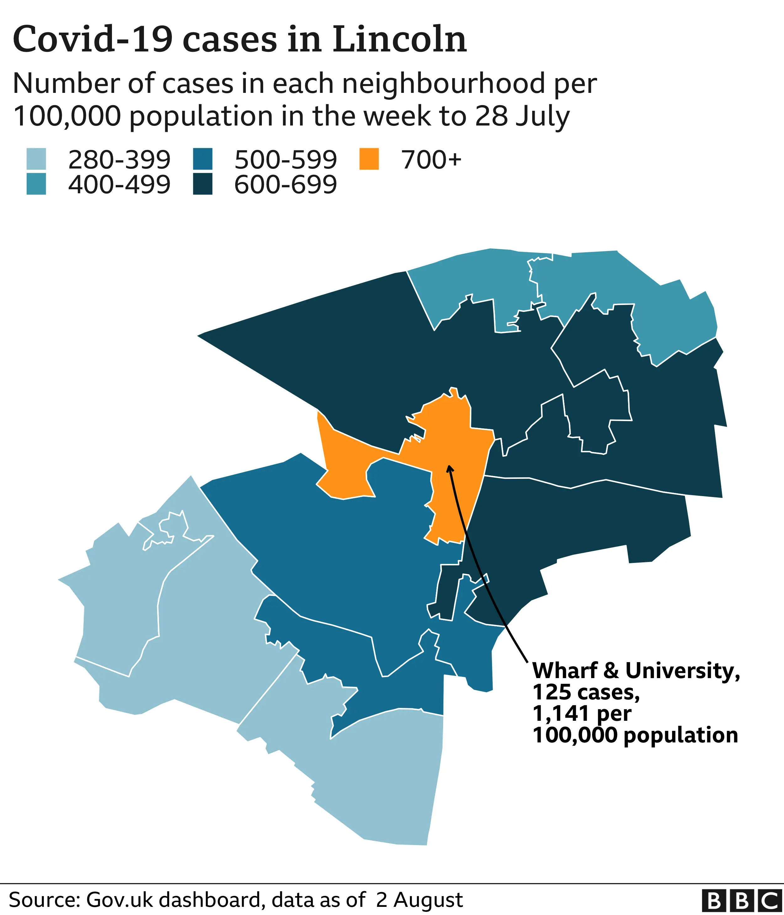 Graphic illustrating cases rates in Lincoln