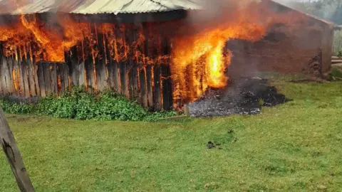 Ogiek home on fire