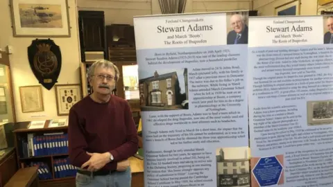 John Devine/BBC David Edwards and March Museum display