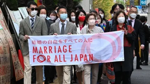 Getty Images Marriage for all activism campaign marching to court