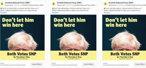 Facebook Ad Library SNP ads