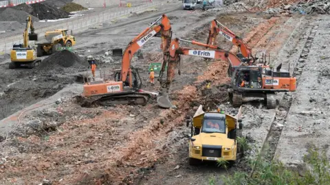 Darren Pepe Images show the demolition work going on at the HS2 Old Oak Common site.