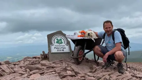 Hook News Carlos and Monty at the top of Pen y Fan