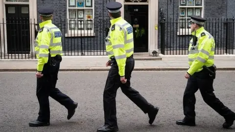 PA Media Police officers in Downing Street