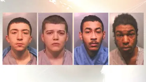 Bedfordshire Police From left to right, Harrison Searle, Reese Bliss-McGrath, Callum Smith and Rashann Ellis