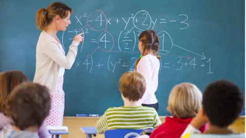 Getty Images Teacher at board