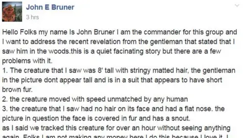 Facebook - Bigfoot 911 facebook post